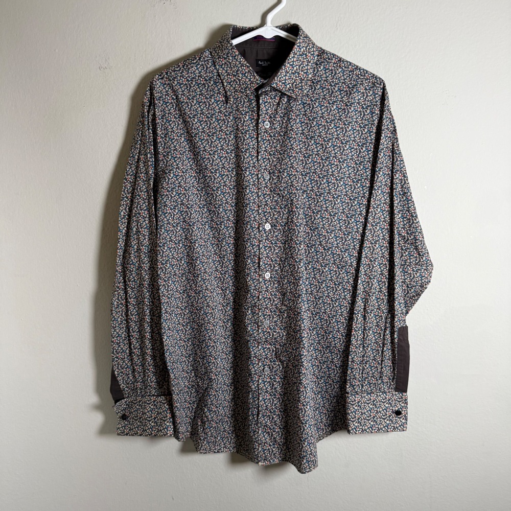 Paul Smith London Mens Floral Button Down Shirt Classic Fit Made in Italy 16 41